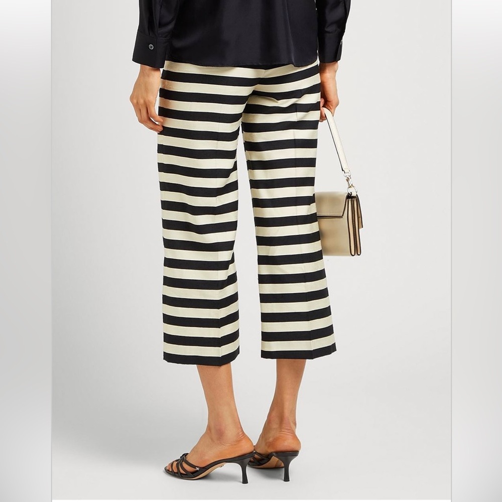 SEVENTY Sergio Tegon Cream/Black Stripe Women Pants sz 8 - Picture 2 of 7